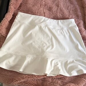White Ruffled Golf Skirt